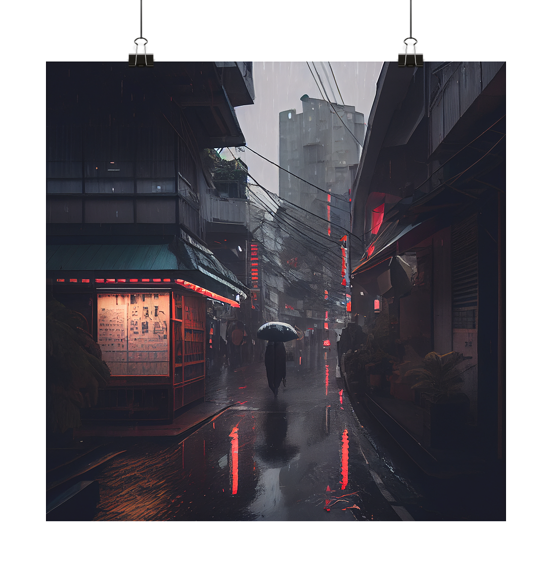 Japan rainy Tokyo - Poster